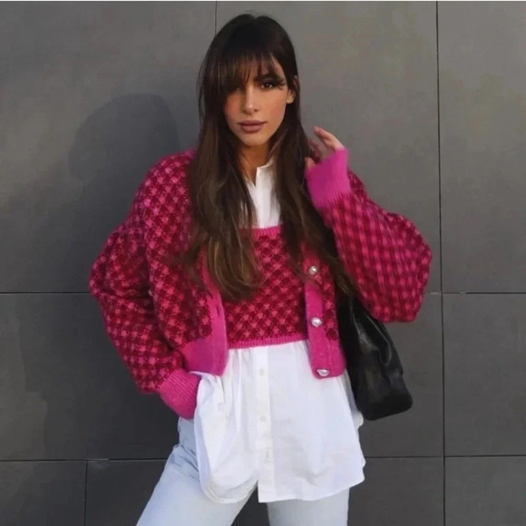 Zara Plaid Knit Set - Picture 4 of 9